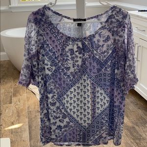 Roz & Ali blouse purple print size L